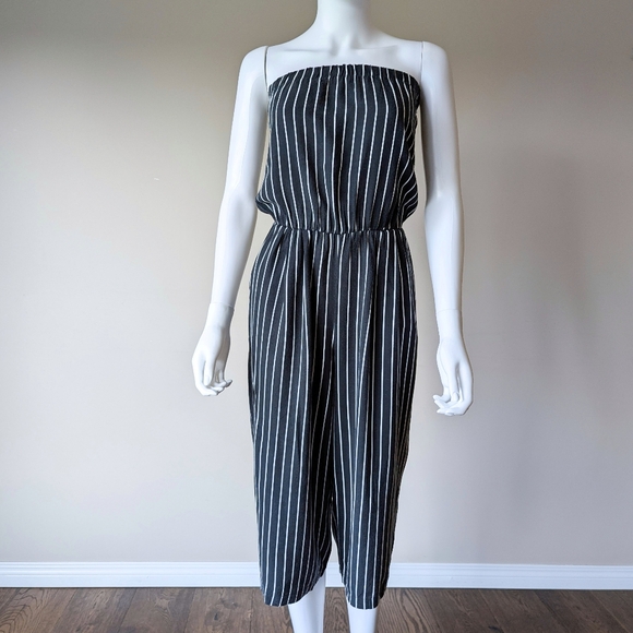 Don't Ask Why Striped Jumpsuit - Black & White - Picture 3 of 10